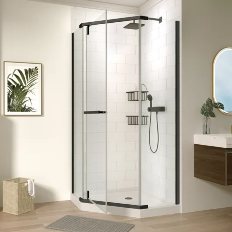 LYM02 36'' W 72'' H Framed Neo-angle Reversible Shower Enclosure