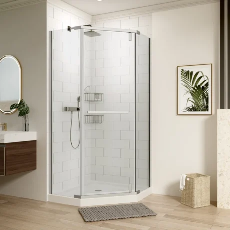 LYM01 36'' W 72'' H Framed Neo-angle Reversible Shower Enclosure