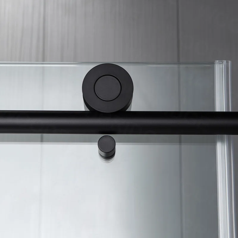 MSDC6076-MBL 56"-60" W x 76" H Single Sliding Frameless Shower Door with 3/8"(10mm) Clear Tempered Glass, Stainless Steel Accessories - Image 9