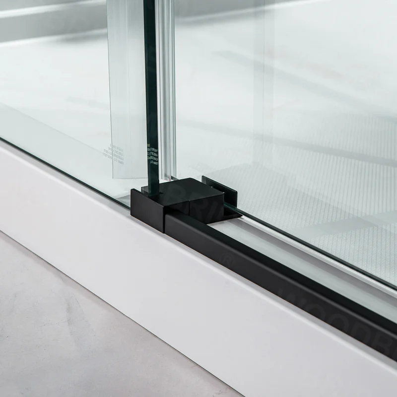 MSDC6076-MBL 56"-60" W x 76" H Single Sliding Frameless Shower Door with 3/8"(10mm) Clear Tempered Glass, Stainless Steel Accessories - Image 4