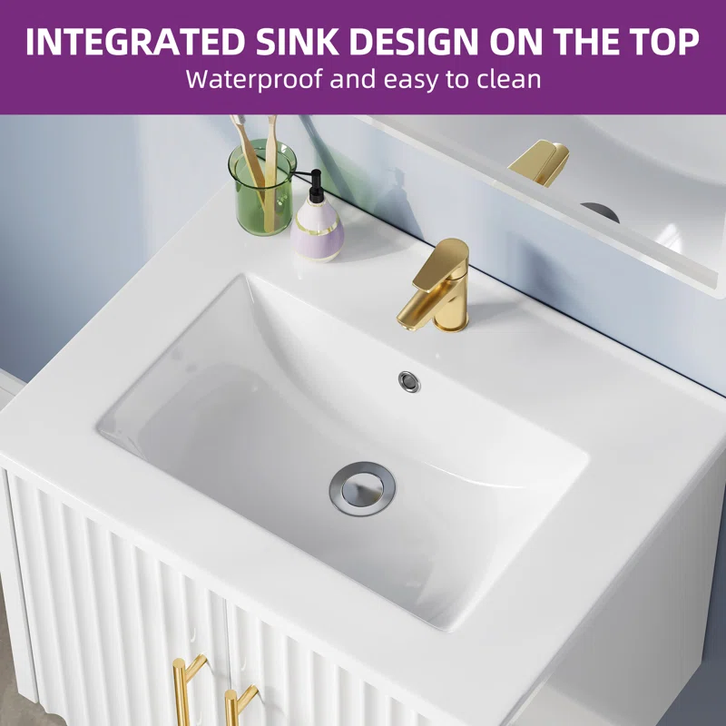 Ballou 23.2'' Single Bathroom Vanity with Ceramic Top - Image 7