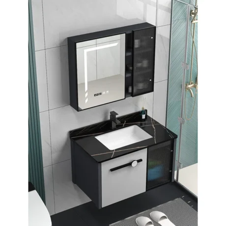 Black Cares 31.5" Single Bathroom Vanity Set with Mirror