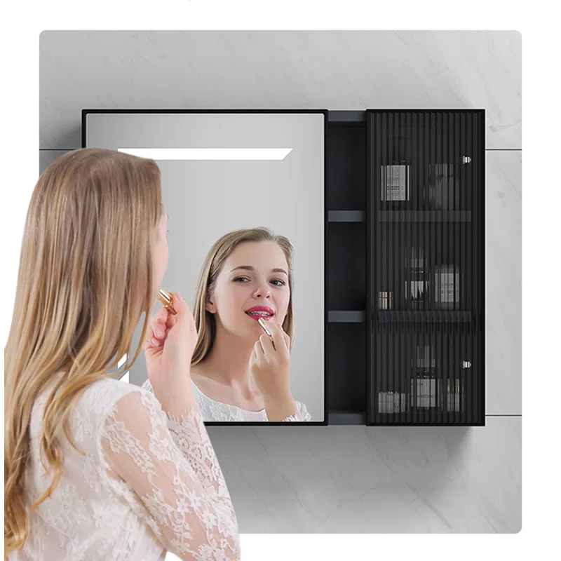 Gray Cares 31.5" Single Bathroom Vanity Set with Mirror - Image 4
