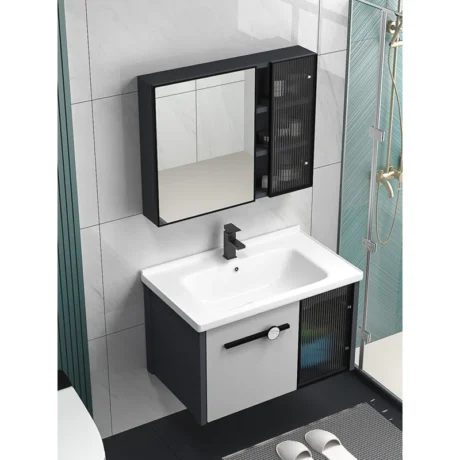 White Cares 31.5" Single Bathroom Vanity Set with Mirror