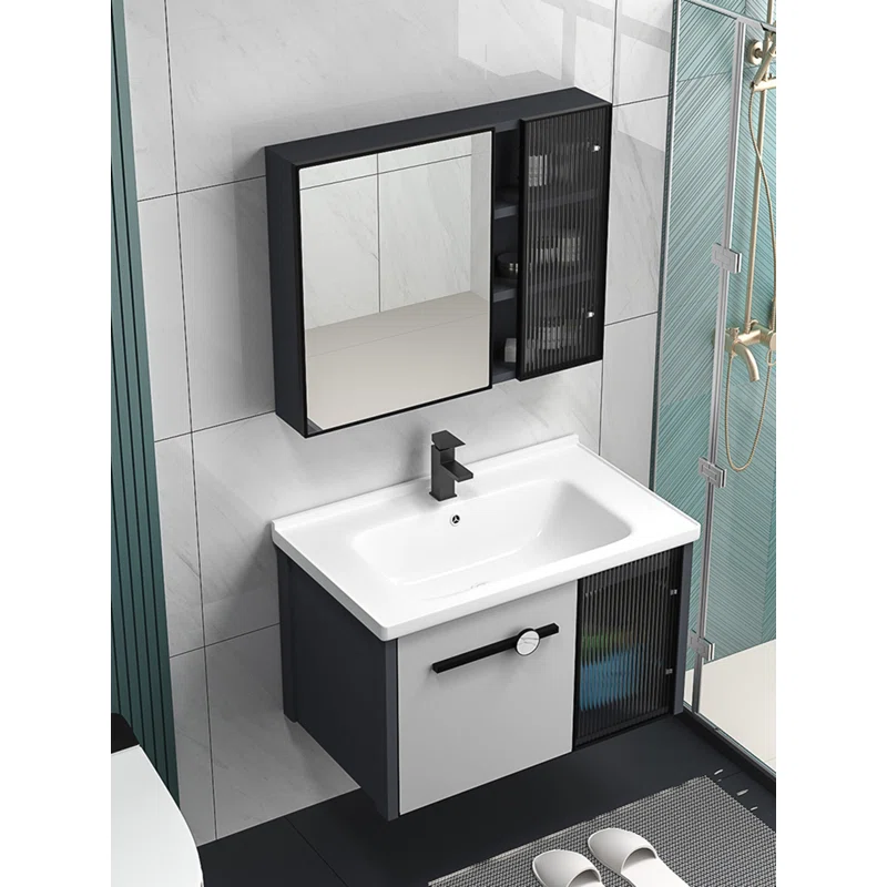 White Cares 31.5" Single Bathroom Vanity Set with Mirror
