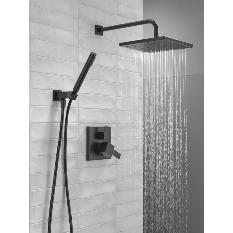 342701-BL Modern Raincan Square Shower System, Rain Shower Head with Handheld Spray, Shower Faucet Set - Image 5
