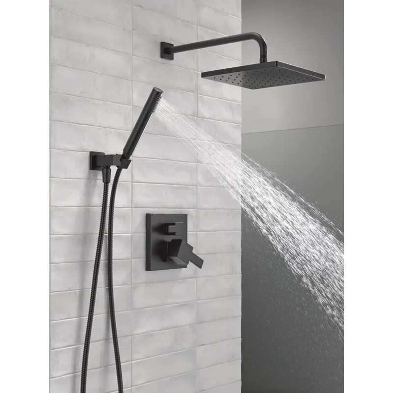 342701-BL Modern Raincan Square Shower System, Rain Shower Head with Handheld Spray, Shower Faucet Set - Image 6