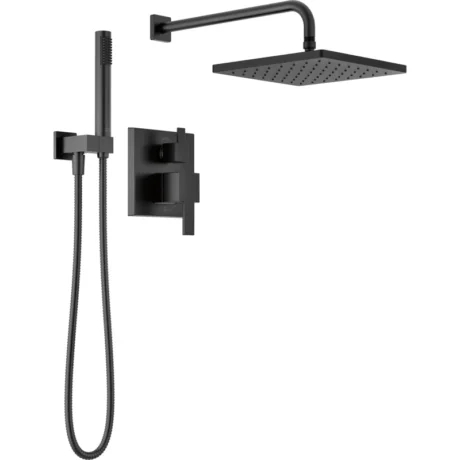 342701-BL Modern Raincan Square Shower System, Rain Shower Head with Handheld Spray, Shower Faucet Set