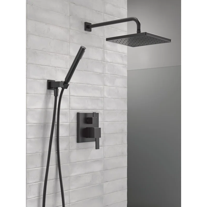 342701-BL Modern Raincan Square Shower System, Rain Shower Head with Handheld Spray, Shower Faucet Set - Image 7