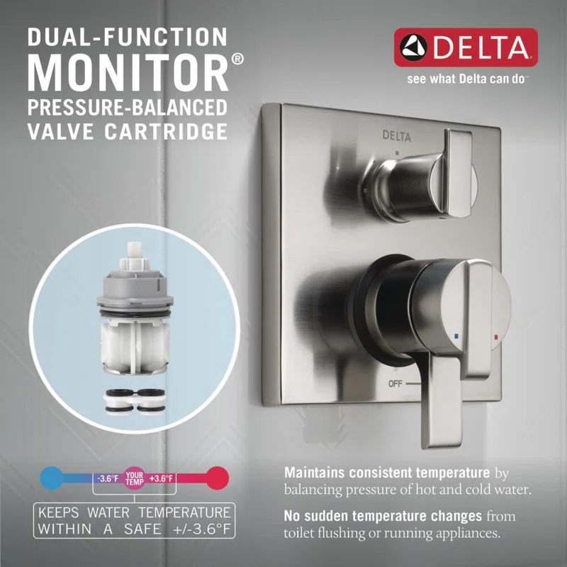 342701-BL Modern Raincan Square Shower System, Rain Shower Head with Handheld Spray, Shower Faucet Set - Image 8