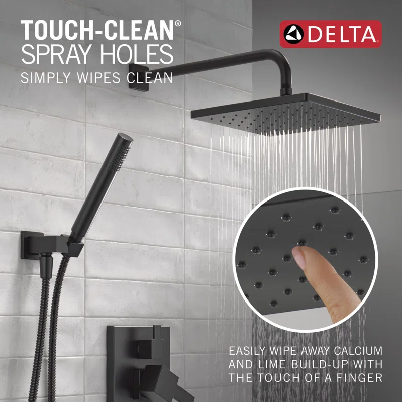 342701-BL Modern Raincan Square Shower System, Rain Shower Head with Handheld Spray, Shower Faucet Set - Image 9