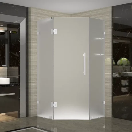 SEN991F-CH-34-10 Neoscape GS 34" W x 34" D x 72" H Frameless Neo-angle Hinged Shower Enclosure