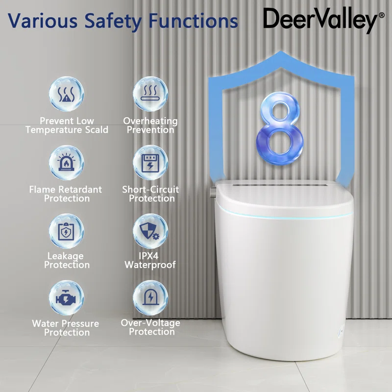 DV-1S0159-V1 Smart Toilet, Auto Flush, Heated Seat, Tankless One-Piece Toilets For Bathrooms - Image 16