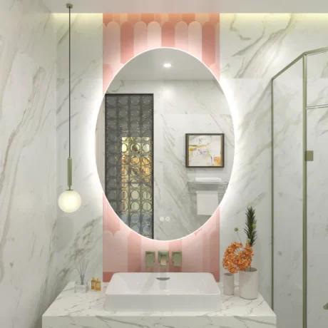 Aevar Simple & Modern Back Led Lighted Anti-fog Oval Bathroom/vanity Mirror