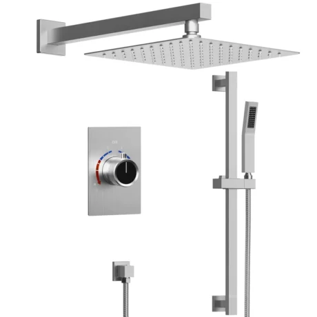 SFS-1036-NK10 RainfallCascade 10" Pressure Balanced Slide Bar Shower System with Rough-In Valve - Brushed Nickel