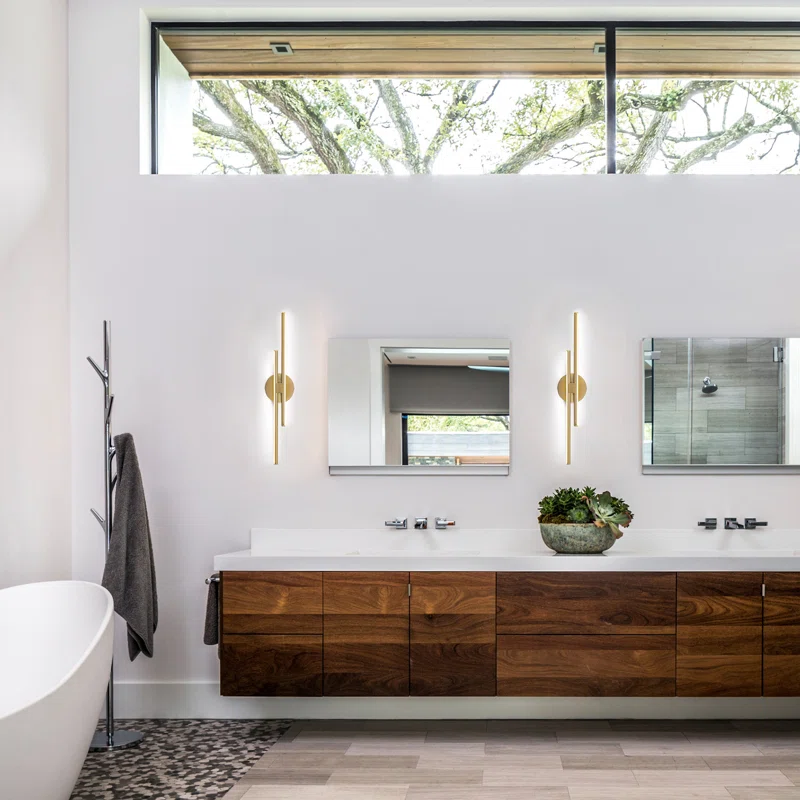 Shoji 2 - Light Dimmable LED Vanity Light - Finish: Brass Gold - Image 4