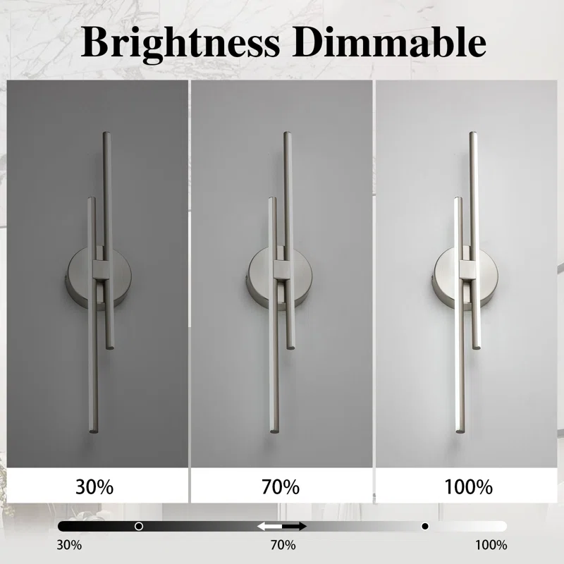 Shoji 2 - Light Dimmable LED Vanity Light - Finish: Nickel - Image 4
