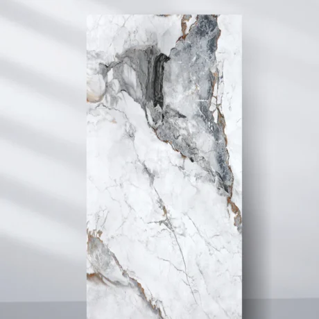 Blue-Brown Veined Marble UV Protected PVC Wall Panel - 4x8 ft, Fireproof & Waterproof, (32 sq. ft)