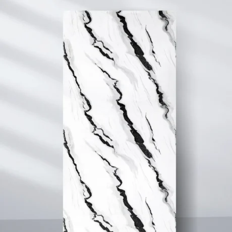 Panda White Marble UV Protected PVC Wall Panel - 4x8 ft, Fireproof & Waterproof, (32 sq. ft)