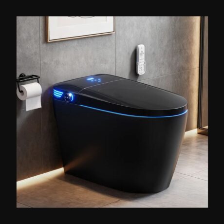BCANHOME Black Smart Toilet with Auto-Open Lid and Bidet