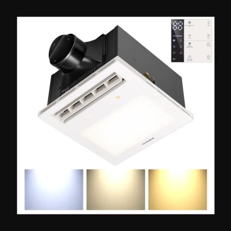 VIVOHOME 140 CFM Bathroom Exhaust Fan with 1800W Heater, Humidity Sensor & LED